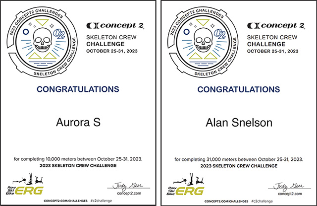 Concept2 Skeleton Crew Challenge Certificates